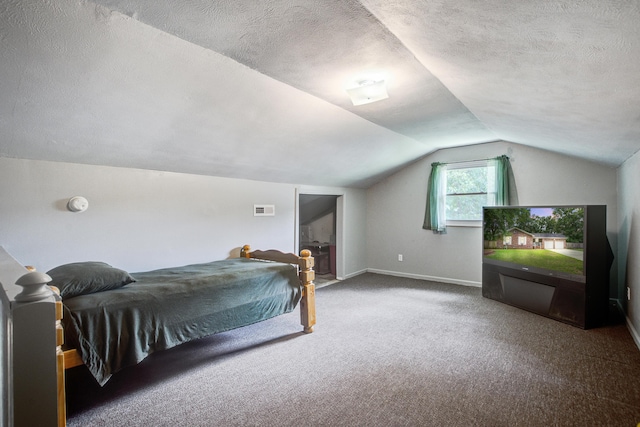 110 Terry Ave, Summerville, SC 29485 - carpeted bedroom featuring vaulted ceiling, baseboards, and a textured ceiling