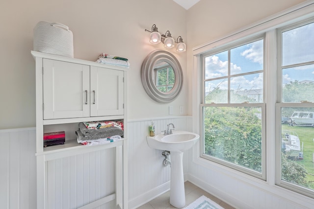 bathroom featuring tile patterned flooring