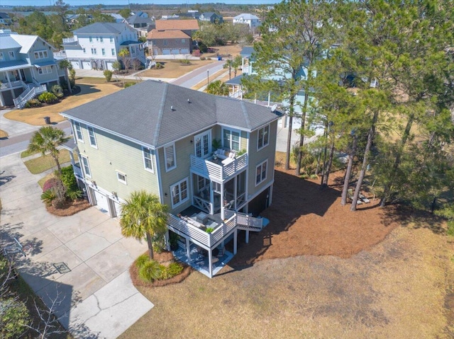 bird's eye view with a residential view