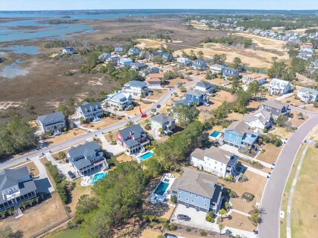 bird's eye view with a residential view