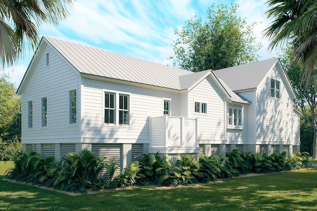 5005 Saltspray Ln, Johns Island, SC 29455 - back of property featuring a lawn and metal roof