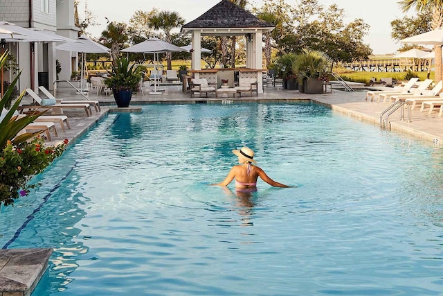 5005 Saltspray Ln, Johns Island, SC 29455 - community pool with a gazebo and a patio area