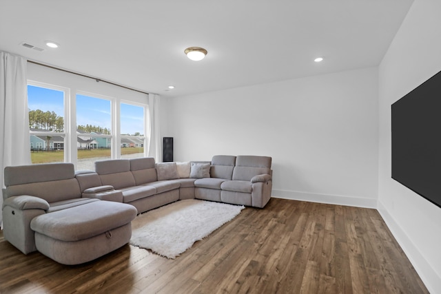 1238 Homecoming Blvd, Ravenel, SC 29470 - living room with recessed lighting, baseboards, visible vents, and wood finished floors