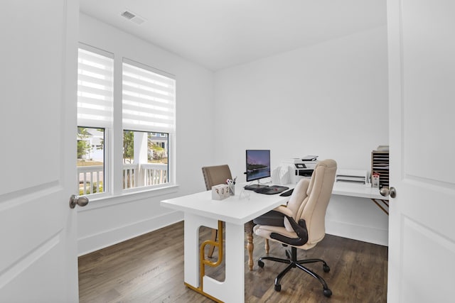 1238 Homecoming Blvd, Ravenel, SC 29470 - office area with baseboards, visible vents, and dark wood-style floors