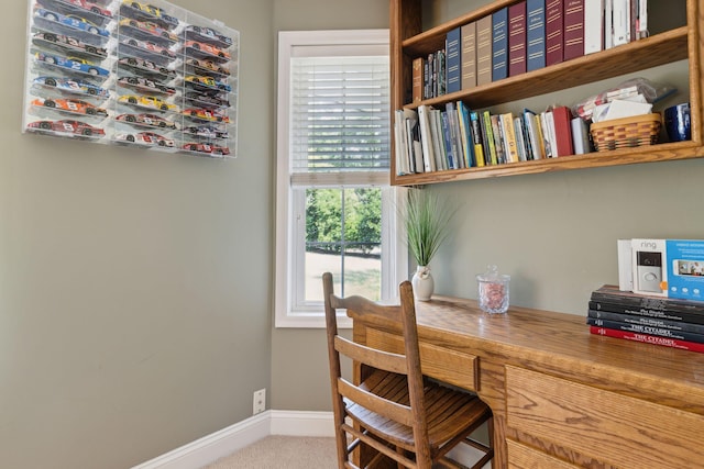 view of carpeted office space