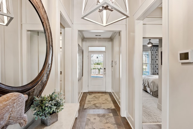 foyer entrance featuring hardwood / wood-style floors