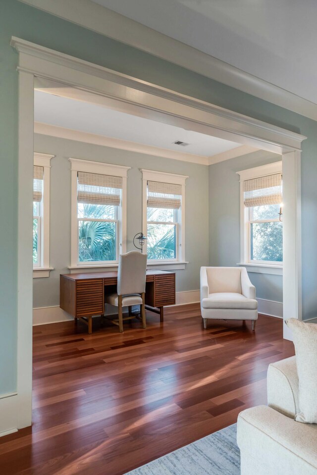 4001 Palm Blvd, Isle Of Palms, SC 29451 - office featuring wood finished floors, plenty of natural light, ornamental molding, and baseboards