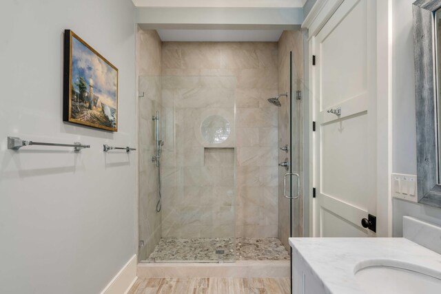 4001 Palm Blvd, Isle Of Palms, SC 29451 - full bath featuring a stall shower, vanity, and baseboards