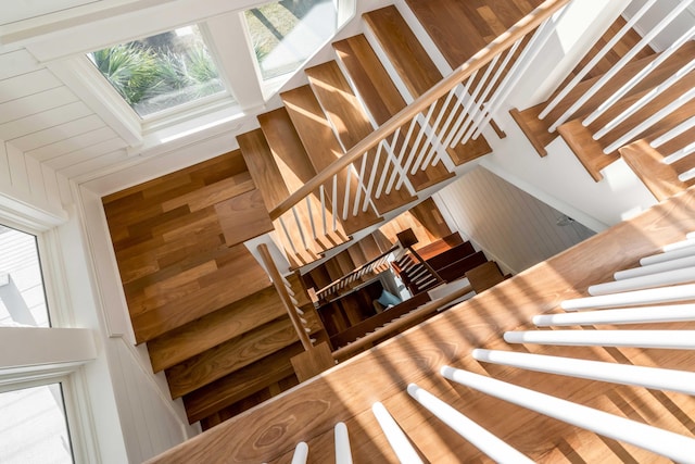 4001 Palm Blvd, Isle Of Palms, SC 29451 - stairway featuring healthy amount of natural light and wooden walls