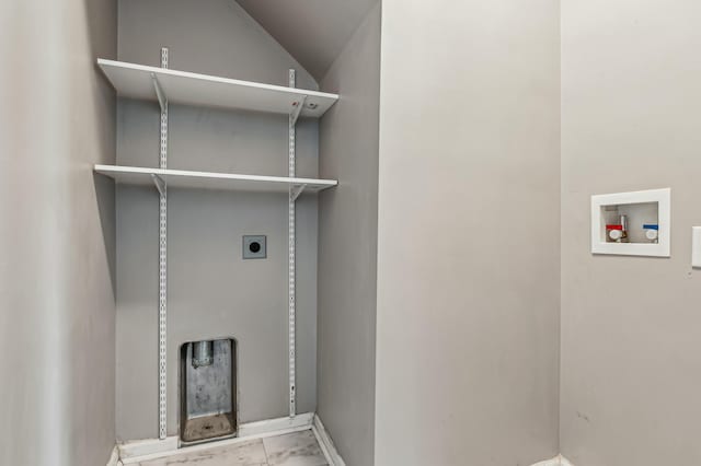 laundry area featuring electric dryer hookup and hookup for a washing machine