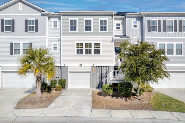 view of property featuring a garage