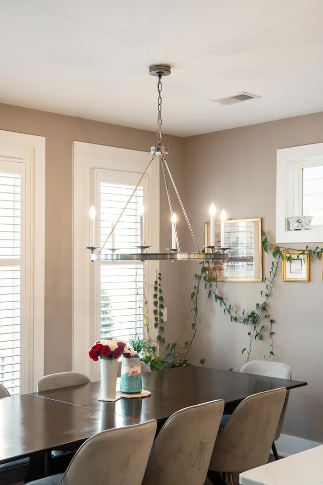 dining space with plenty of natural light