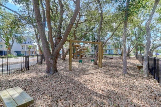 view of yard featuring a playground