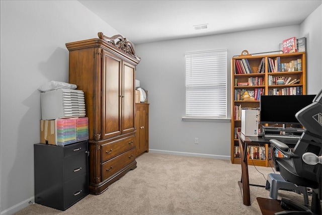 view of carpeted office