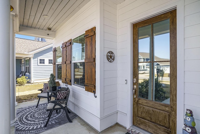 property entrance with a porch