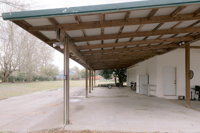 view of patio / terrace with a carport