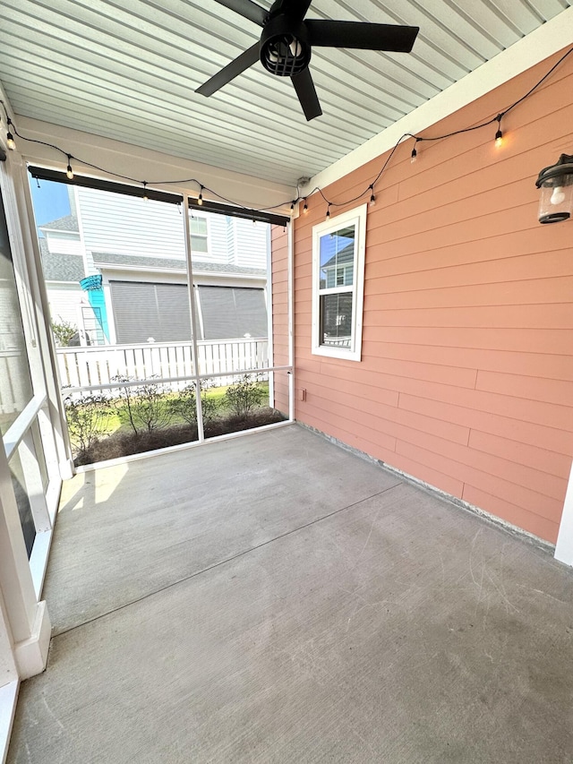 view of patio / terrace with a ceiling fan