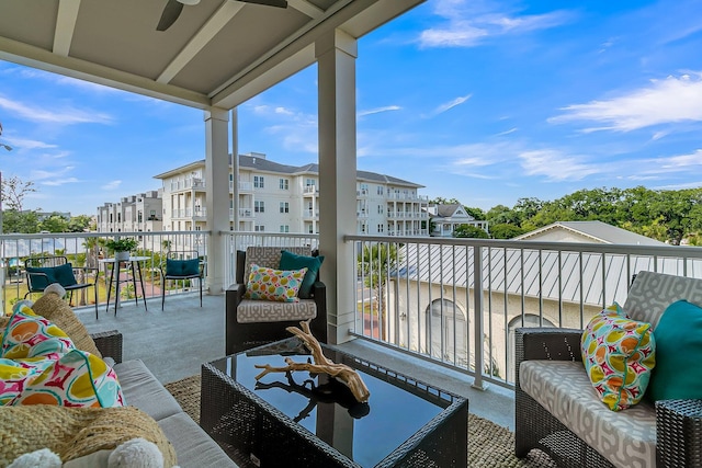 balcony featuring an outdoor living space