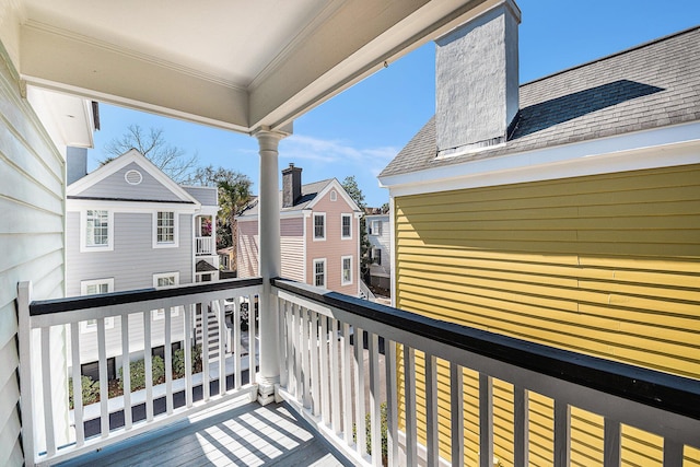 balcony with a residential view