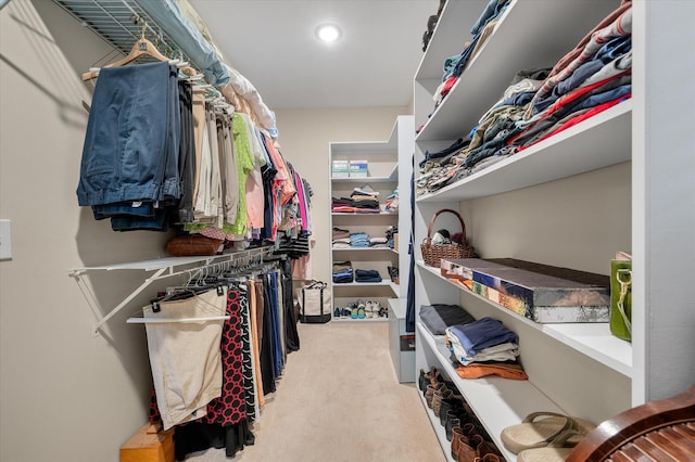 spacious closet with carpet flooring