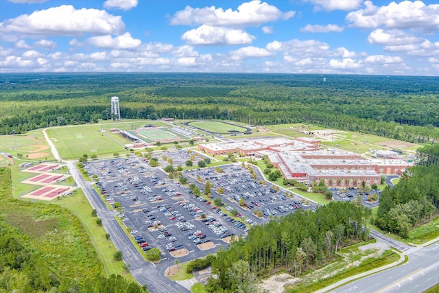 bird's eye view of a heavily wooded area