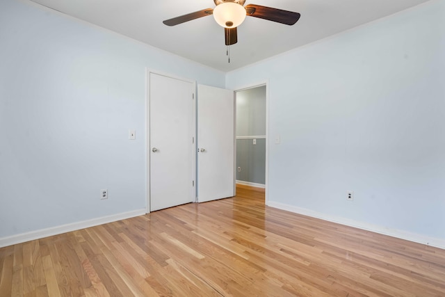 101 Parkside Dr, Goose Creek, SC 29445 - unfurnished bedroom with light wood-style flooring, baseboards, and ceiling fan