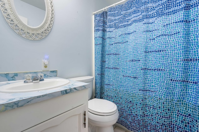 101 Parkside Dr, Goose Creek, SC 29445 - bathroom with vanity, toilet, and curtained shower