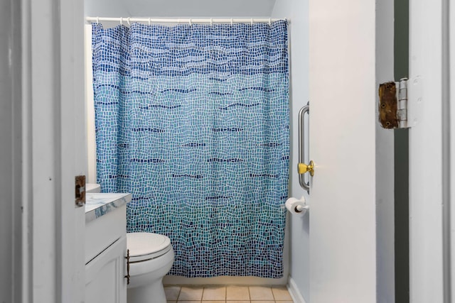 101 Parkside Dr, Goose Creek, SC 29445 - full bathroom with tile patterned floors, vanity, toilet, and a shower with curtain