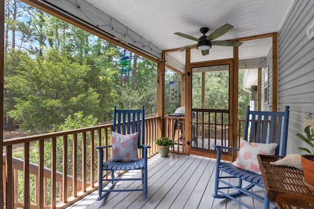 1604 Macoma Dr, Mount Pleasant, SC 29466 - wooden terrace with ceiling fan