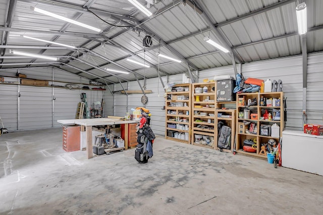 1239 Old Orchard Rd, Charleston, SC 29412 - garage featuring metal wall and a workshop area
