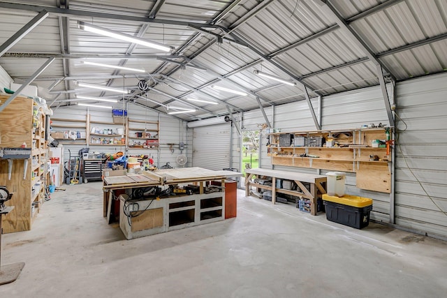 1239 Old Orchard Rd, Charleston, SC 29412 - garage with water heater, a workshop area, and metal wall