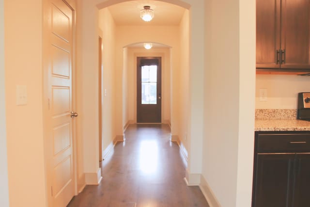 303 Citation Way, Moncks Corner, SC 29461 - corridor featuring arched walkways and dark wood-type flooring
