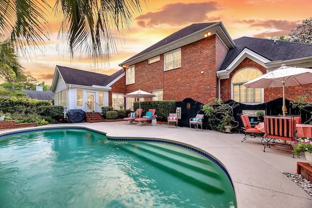 8662 W Fairway Woods Dr, North Charleston, SC 29420 - outdoor pool featuring a patio and entry steps