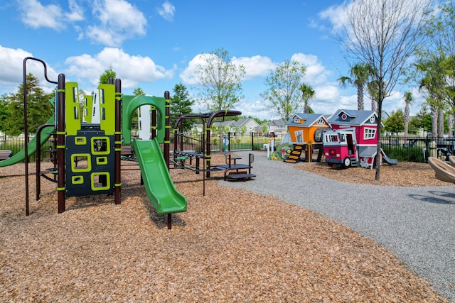 community play area featuring fence