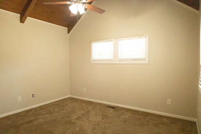 1044 Academy Rd, Walterboro, SC 29488 - unfurnished room with ceiling fan, carpet flooring, baseboards, and wooden ceiling