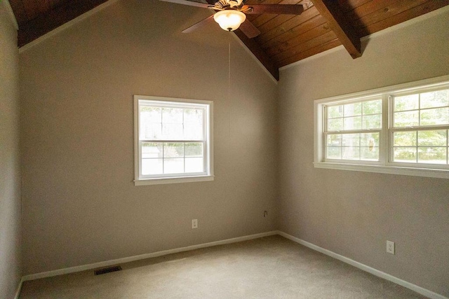 1044 Academy Rd, Walterboro, SC 29488 - spare room with a ceiling fan, carpet, baseboards, and wooden ceiling