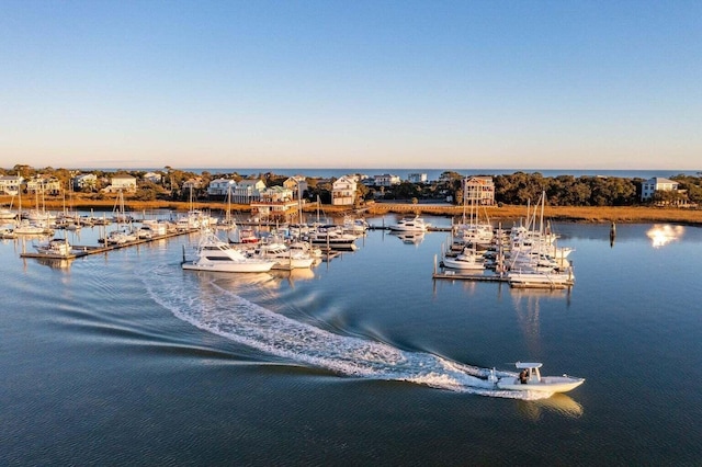 35 W 9th St, Folly Beach, SC 29439 - water view with numerous boat docks and a dock