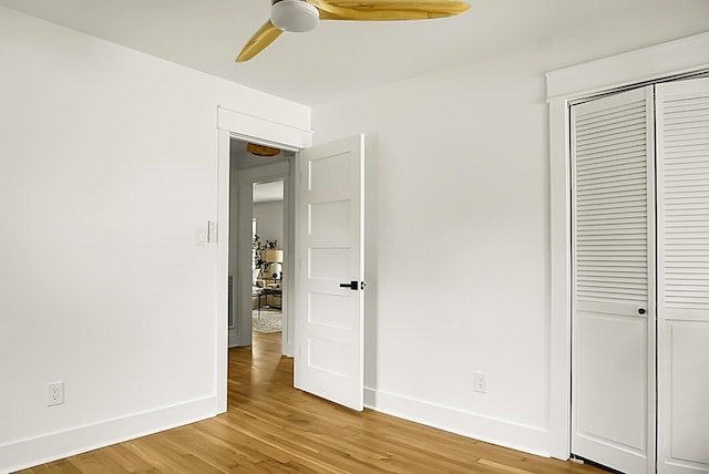 2456 Lantern St, Charleston, SC 29414 - unfurnished bedroom featuring light wood-style flooring, a closet, and ceiling fan