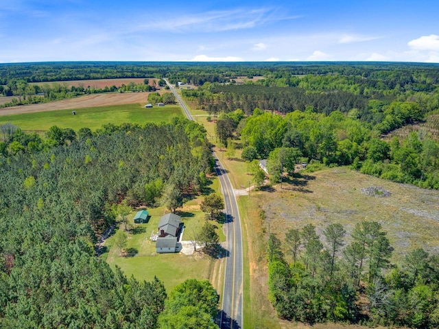 aerial view with a forest view
