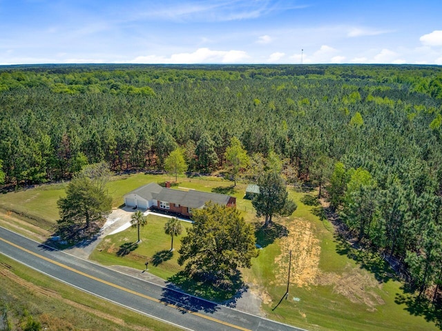 aerial view with a forest view