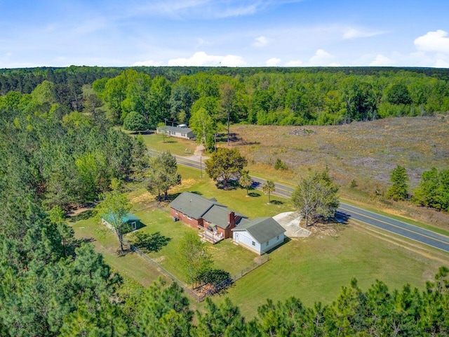 aerial view with a forest view