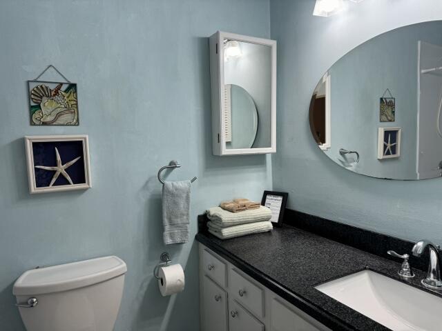 bathroom with vanity and toilet