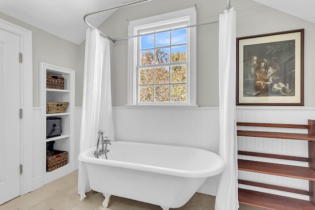 bathroom with tile patterned flooring