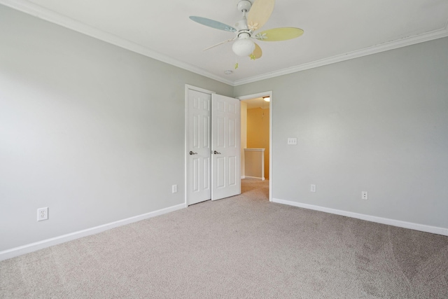 489 Dolphin Dr, Summerville, SC 29485 - carpeted spare room featuring ceiling fan, baseboards, and ornamental molding