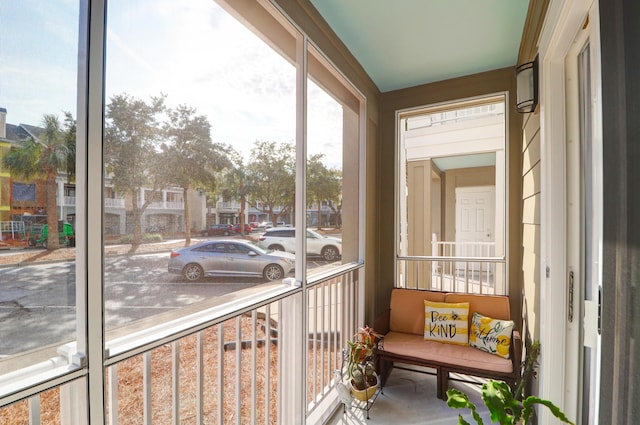 view of unfurnished sunroom