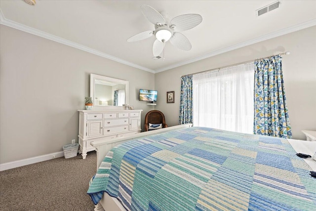 1604 Jungle Rd, Edisto Island, SC 29438 - carpeted bedroom with crown molding and ceiling fan