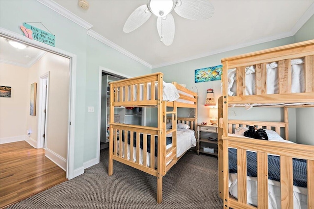 1604 Jungle Rd, Edisto Island, SC 29438 - bedroom with crown molding and ceiling fan