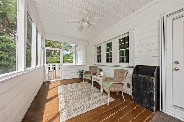 1604 Jungle Rd, Edisto Island, SC 29438 - sunroom / solarium with a ceiling fan
