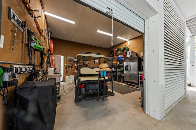1604 Jungle Rd, Edisto Island, SC 29438 - garage with stainless steel fridge
