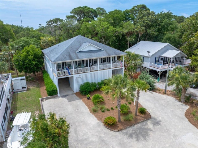 1604 Jungle Rd, Edisto Island, SC 29438 - aerial view of property and surrounding area with a heavily wooded area